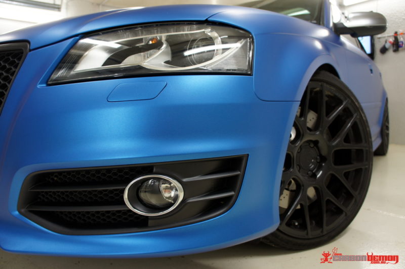 Audi S3 Matte Blue Vinyl Wrap Audi S3 Matte Blue Vinyl Wrap