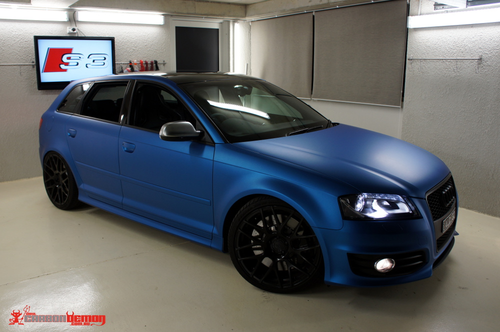 Audi S3 Matte Blue Vinyl Wrap