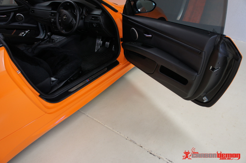 M3 Orange Vinyl Wrap - door jamb
