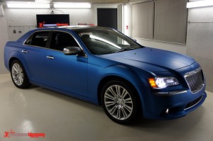 Matte Blue Vinyl Wrapped Chrysler 300c