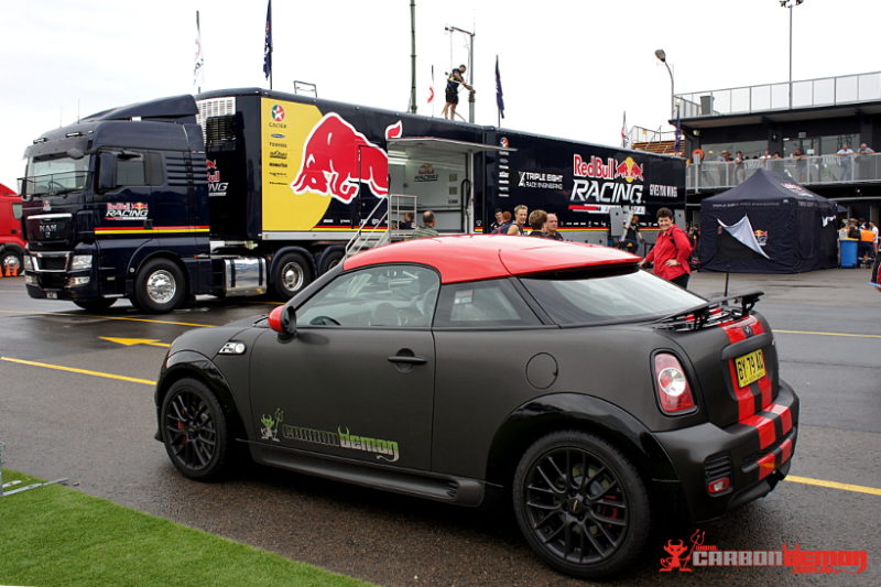 Eastern Creek Red Bull Racing Pit February 2014 Mini Cooper Aluminium Wrap