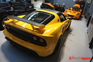 Exige matte black rear panel vinyl wrap