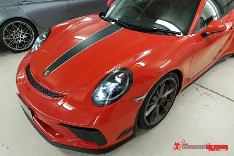 GT3 991.2 Bonnet Stripe Porsche GT3 stripes in black