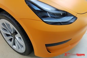 Tesla Model 3 Custom Colour Tesla 3 Matte Orange Wrap