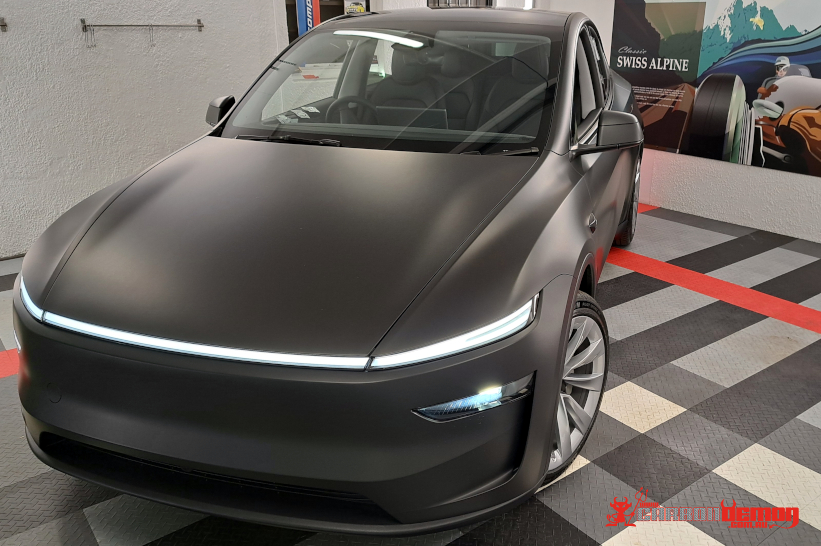Tesla Juniper Matte Black Vinyl Wrap